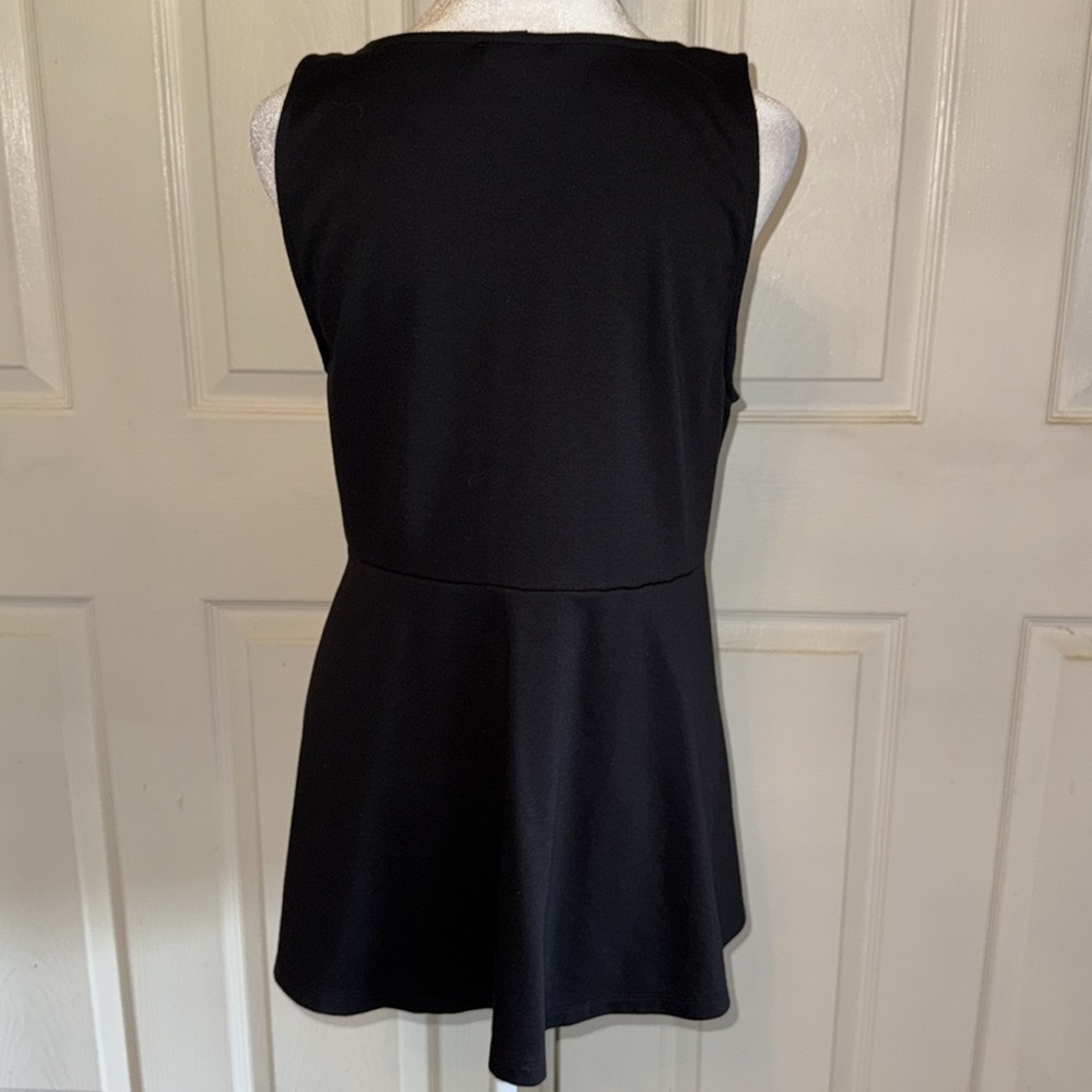 Torrid Black Front Lace Up Fit And Flare Tank Top - Picture 2 of 4